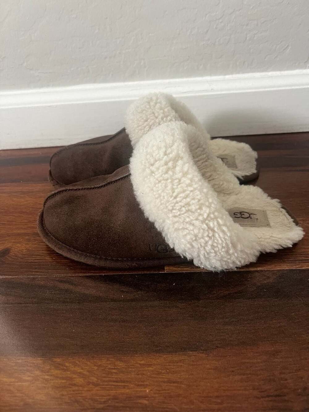 UGG Women's Scuffette II Suede Shearling Slippers in Espresso